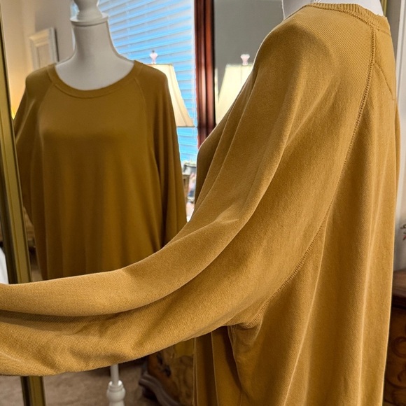 Aerie Mustard Oversized Crew Neck Sweatshirt - Picture 5 of 9